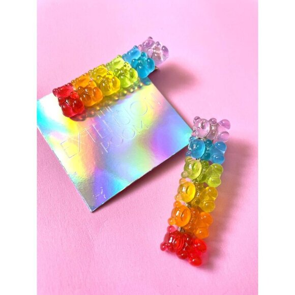 Gummy Bear Hair Clip Candy Rainbow Colour Hair Barrette For Girls - Picture 7 of 7